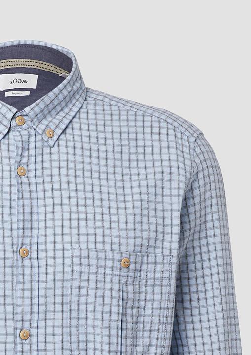 Immagine prodotto s.Oliver Regular Fit: Kariertes Baumwollhemd mit Struktur und Button-Down-Kragen (S)