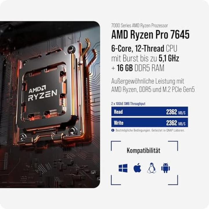 Actual product image QNAP TS-h1277AXU-RP-R5-16G (0 TB)