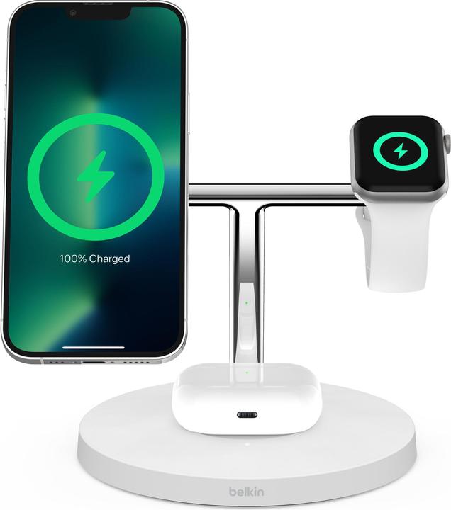 Immagine prodotto Belkin BoostCharge Pro 3-in-1 Ladegerät mit MagSafe (15 W)
