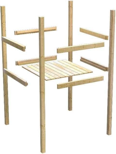 Produktbild Akubi Karibu Stelzenhaus Benjamin Fichte inkl. mit Rutsche violett und Sandkasten