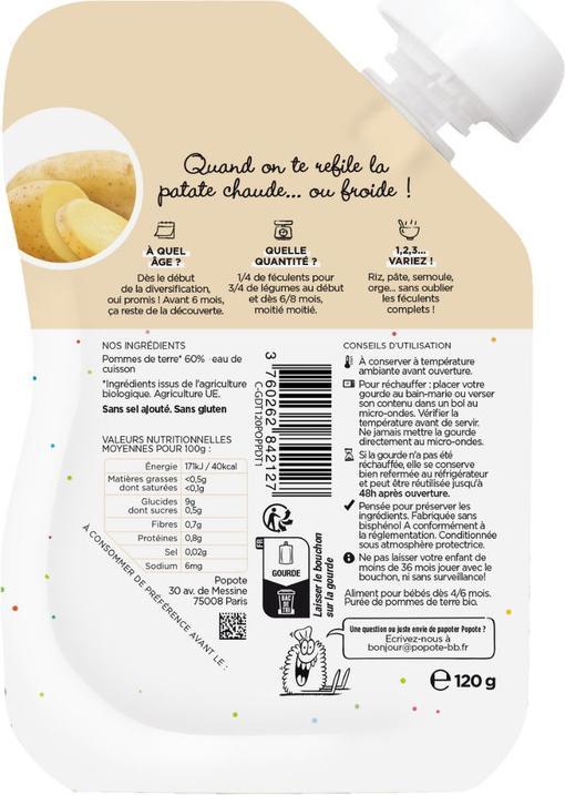 Immagine prodotto Popote Quetschie Kartoffel BIO (120 g)