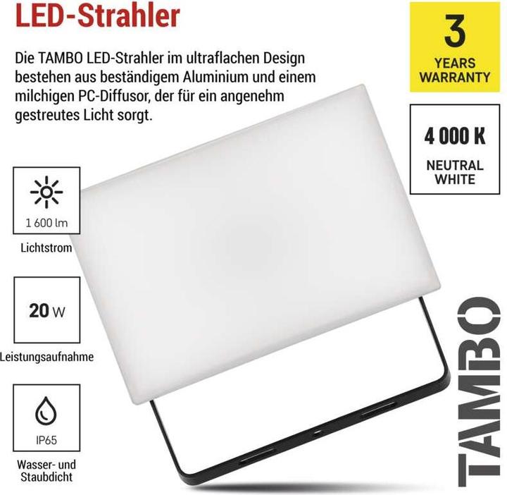 Image du produit Emos Projecteur à LED TAMBO, 20W (1600 lm)