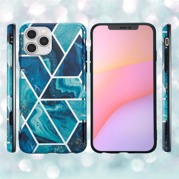 Produktbild Cadorabo IMD TPU Bunter Marmor Cover (Apple iPhone 12, Realme 12 Pro+)