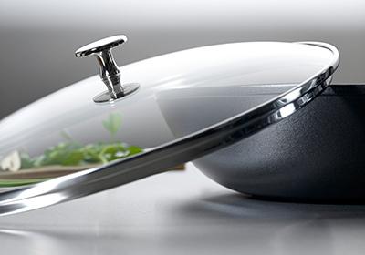 Actual product image Staub Flat glass lid Nickel knob for wok (30 cm, Glass)