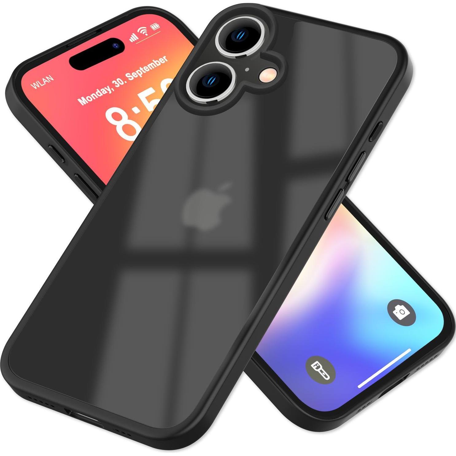 Thumbnail - Nalia Matte Hybrid Hülle Semi-Transparent (Apple iPhone 16), Smartphone Hülle, Schwarz