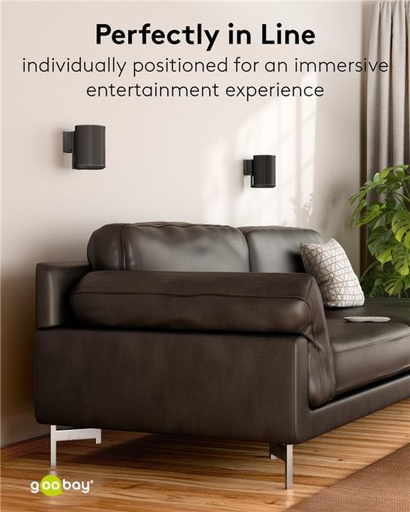 Productafbeelding Goobay Modern Era 1 Flex muurbevestiging voor luidsprekers, zwart (Wandmontage, Draaibaar, Kantelbaar)