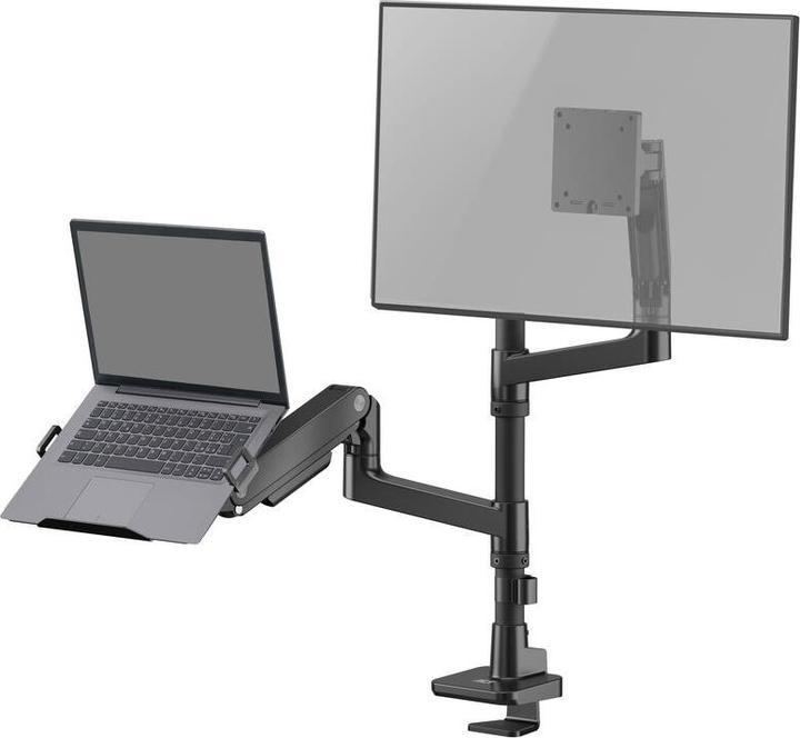 Image du produit ACT Bras simple pour écran et ordinateur portable Office premium, avec vérin à gaz, monté sur pied (Tables, 49")
