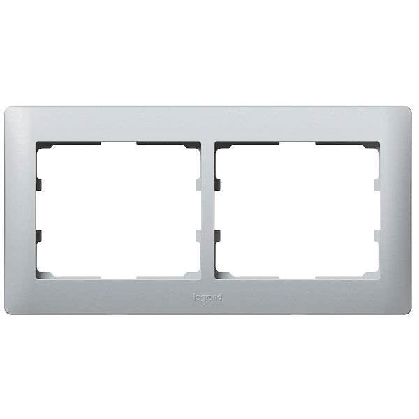 Thumbnail - Legrand, Zubehör Schalterprogramm, Galea Rahmen 2fach 771302 waagerecht soft aluminium