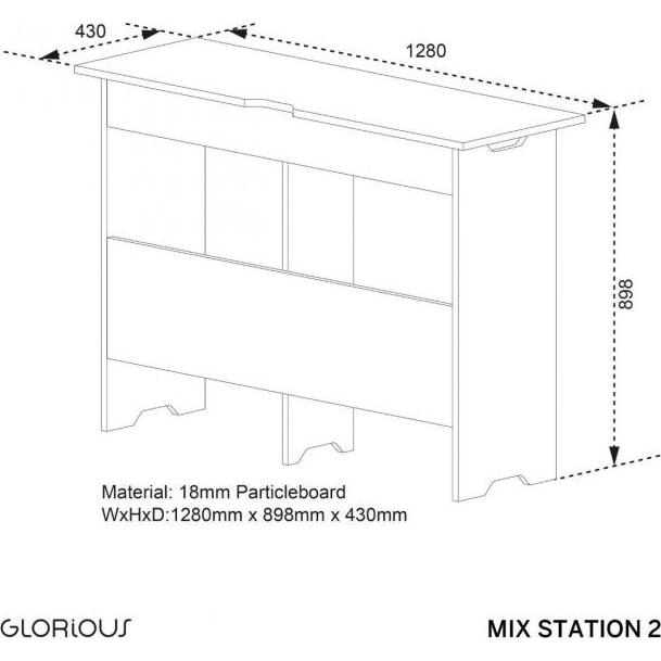 Glorious Mix Station, DJ Möbel, Schwarz