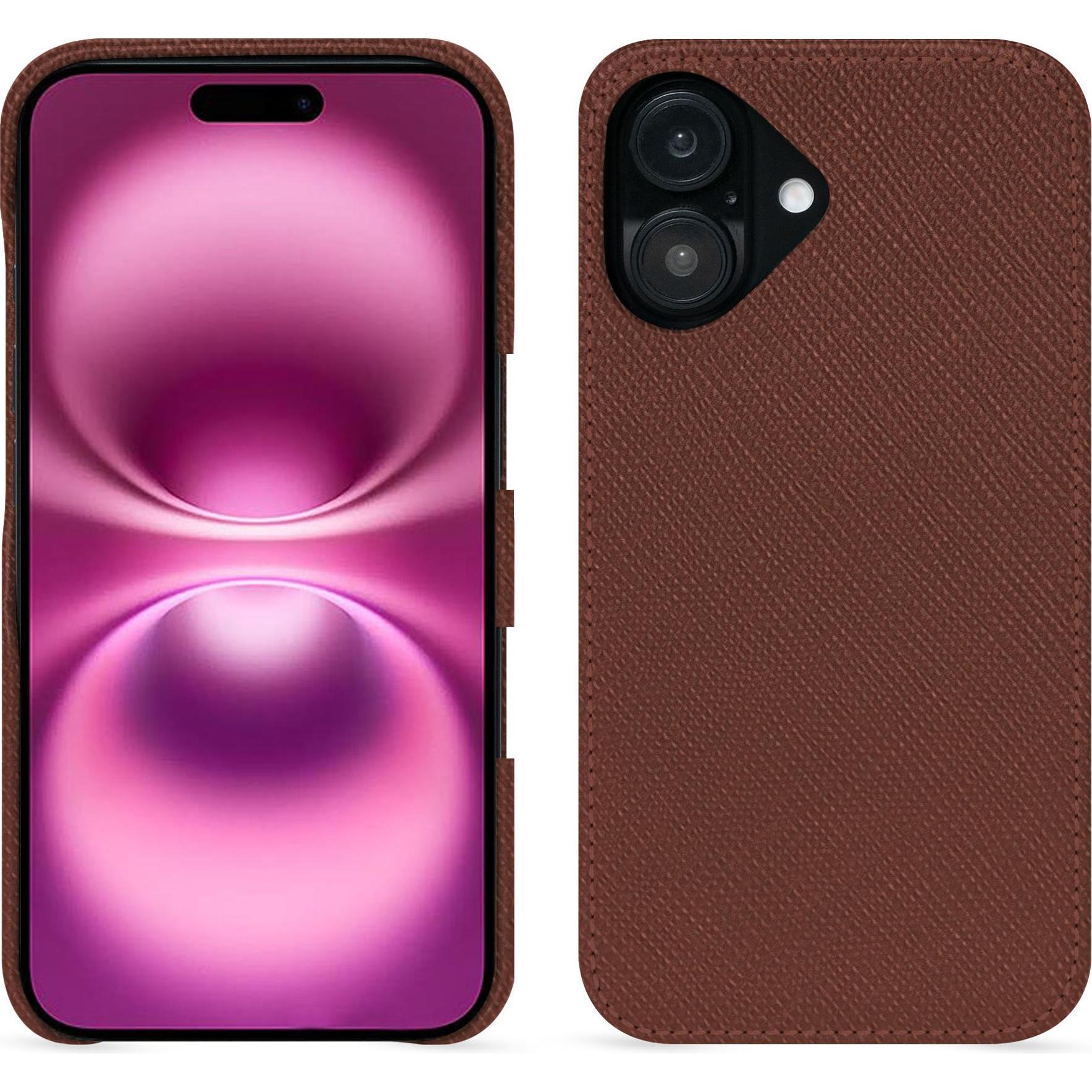Noreve Lederschutzhülle (Apple iPhone 16 Plus), Smartphone Hülle, Braun