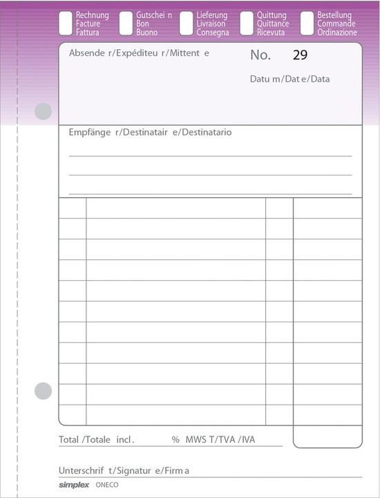 Immagine prodotto Simplex Copia pad combi Oneco (100 x)