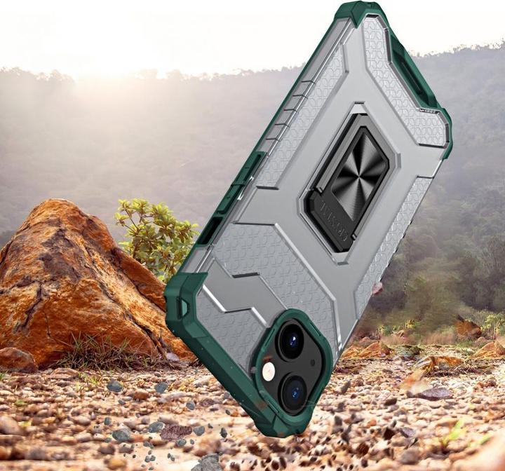 Produktbild Hurtel Crystal Ring Case Kickstand Tough Rugged Cover for iPhone 13 green (Apple iPhone 13)