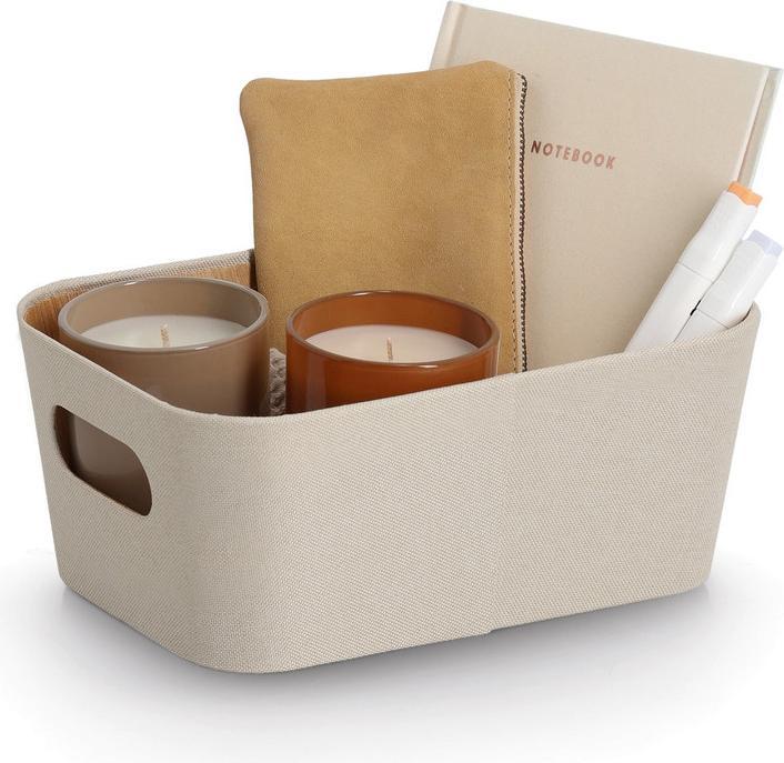 Actual product image Zeller Present Aufbewahrungskorb Karton/Polyester 26x18x11 cm (18 cm)