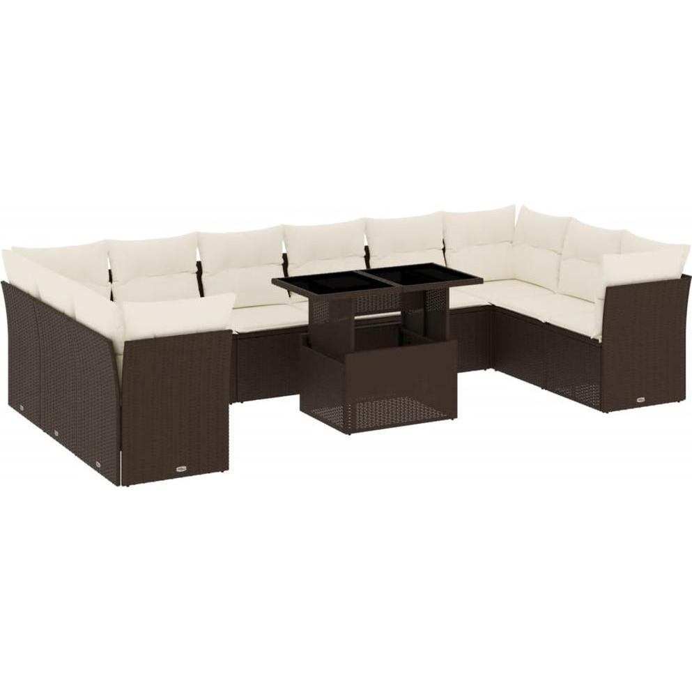 VidaXL, Gartenlounge, 10-tlg. Garten-Lounge-Set mit Kissen