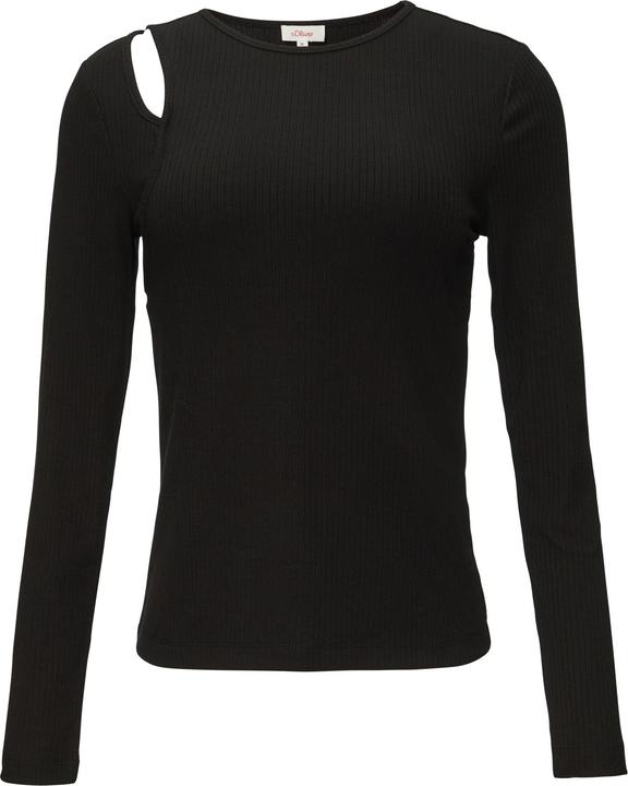 Actual product image S.Oliver T-Shirt Geripptes Longsleeve mit Cut-Out (48)
