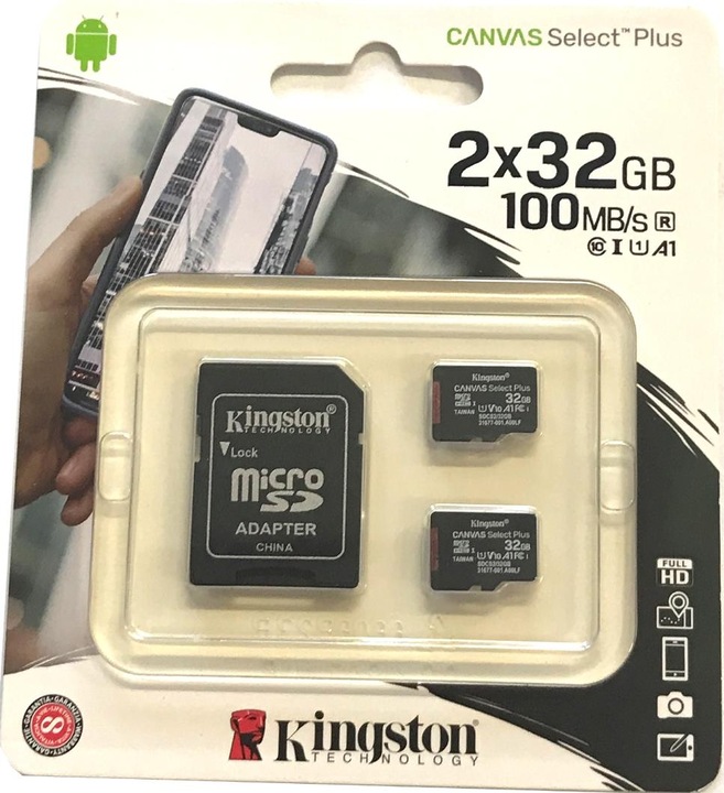 Produktbild Kingston Canvas Select Plus microSD 32GB Multi-Pack of 2 (32 GB, microSDHC, U1, UHS-I)