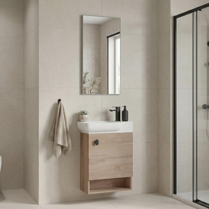 Produktbild Homitis Begonya 55 Bathroom Cabinet With Sink & Mirror Set (2 Pieces)