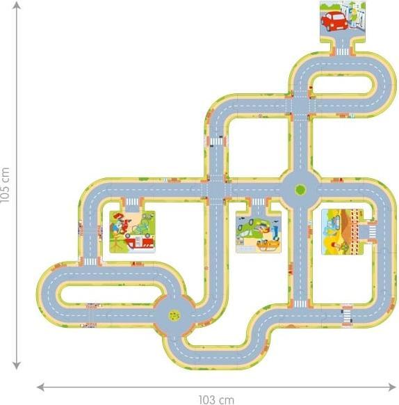 Produktbild Goki Spielset Spielstrasse mit 2 Fahrzeugen (47 Teile)