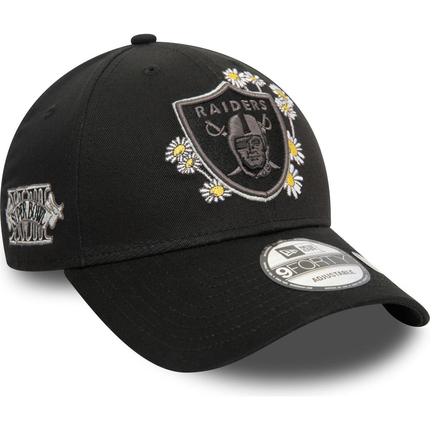 Thumbnail - New Era, Herren, Cap, 9Forty Strapback Cap - FLOWER Las Vegas Raiders, Schwarz