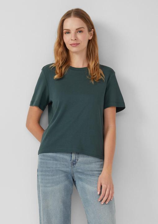 Produktbild S.Oliver T-Shirt Verkürztes T-Shirt aus Interlockjersey (46)