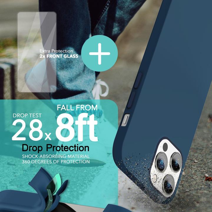 Produktbild Nalia Liquid Silikon Hülle mit MagSafe Funktion & 2x Display Schutzglas (Apple iPhone 14 Pro)