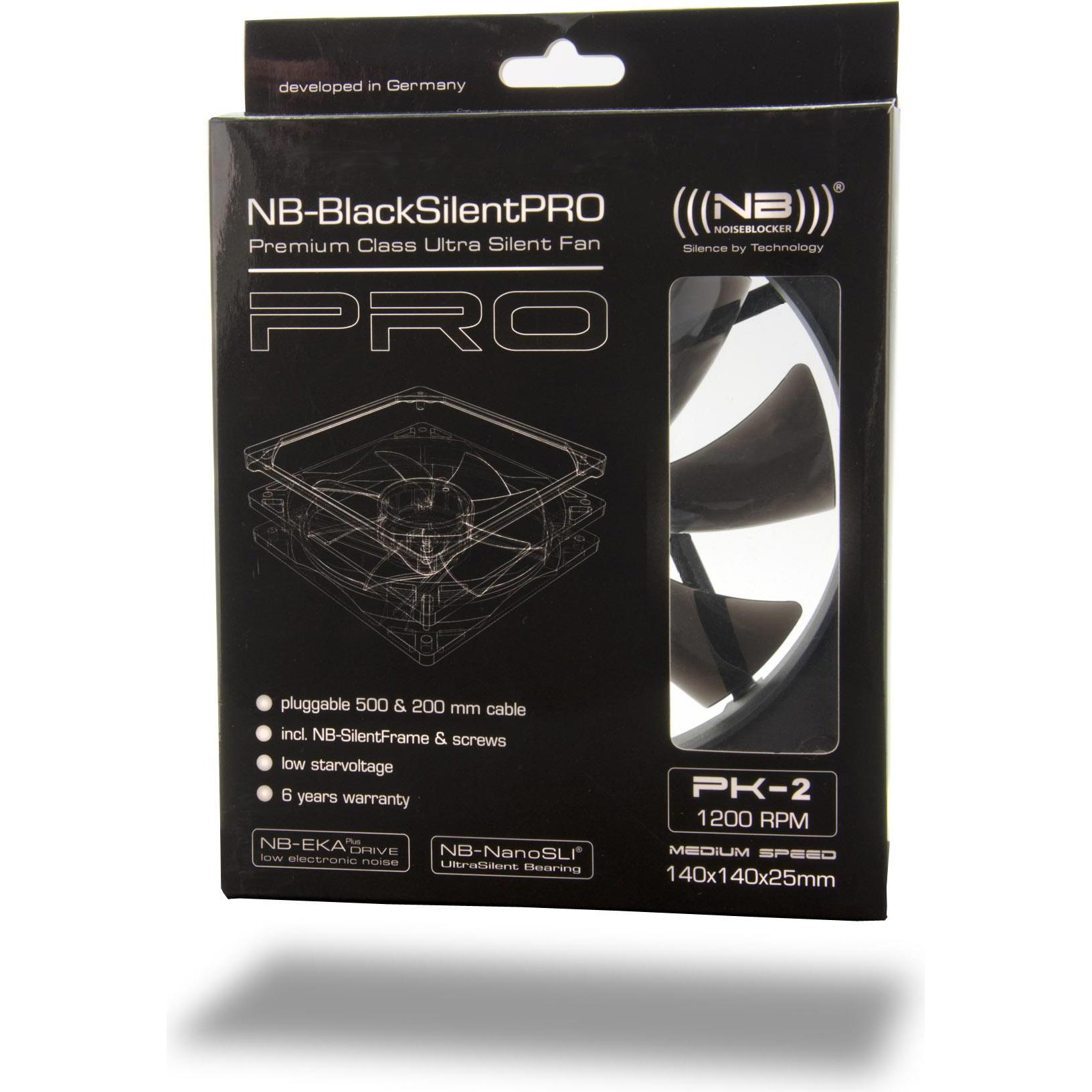 Thumbnail - Noiseblocker BlackSilentPro-Series PK2 (140 mm, 1 x), PC Lüfter, Schwarz