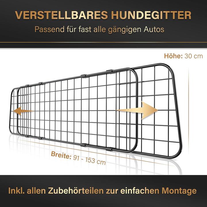 Produktbild Heldenwerk Kofferraum Hundegitter (Hund, Atmungsaktiv)