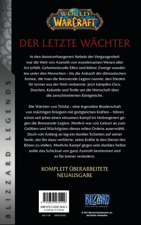 Produktbild Panini World of Warcraft: Der letzte Wächter. Blizzard Legends (Deutsch, Christie Golden, Jeff Grubb, 2017)