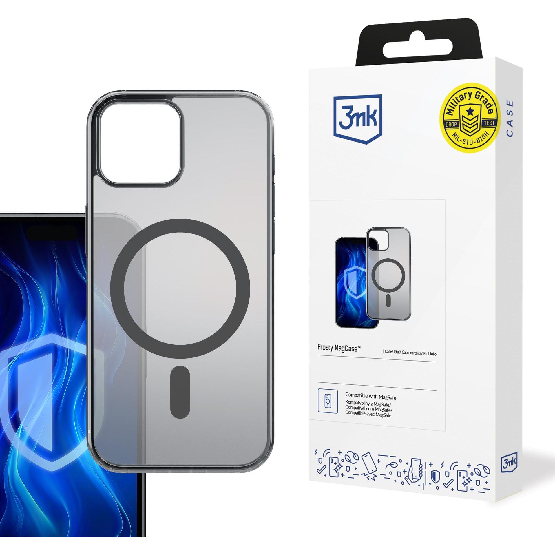 3MK Frosty MagCase iPhone 12 Pro Max czarny/black (Apple iPhone 12 Pro Max), Smartphone Hülle, Schwarz