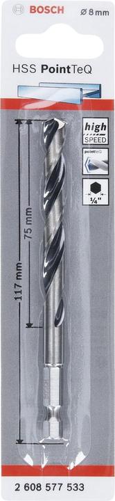 Produktbild Bosch Professional Zubehör HSS PointTeQ Sechskantbohrer 8,0 mm (8 mm)