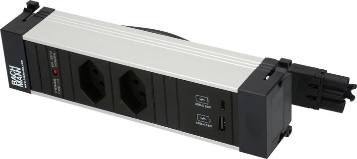 Actual product image Bachmann Built-in power strip POWER FRAME 2x T13, 1x USB A/C (2 x, Type 13, USB-A, USB-C)