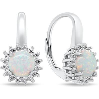 Brilio, Ohrringe, Silver - Charming silver earrings with zircons and opals EA930W