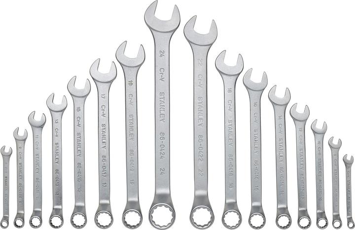Produktbild Stanley Transmodul System, Modul Ring-Maulschlüssel-Set (in den Grössen: 6 mm - 22 mm und 24 mm, mit (19 mm, 6 mm, 12 mm, 24 mm, 14 mm, 22 mm, 16 mm, 23 mm, 10  mm, 21 mm, 18 mm, 7 mm, 17 mm, 11 mm, 15 mm, 8 mm, 9 mm, 13 mm, 20 mm)