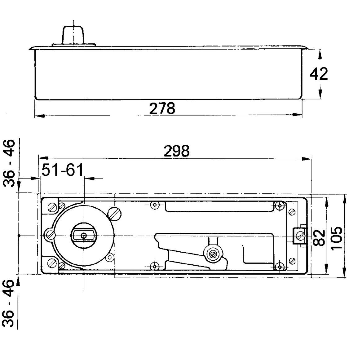 Thumbnail - Geze, Türöffner + Türschliesser, Bodentürschliesser STOP TS 500 NV (Indoor)