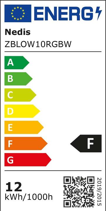 Energie-Label Nedis Smartlife-Aussenleuchte | 2 x 270 lm | Zigbee 3.0 | 12 + 4 W | RGB / Warmweiss | 2700 K | Alumi (540 lm, IP65)