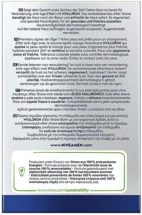Actual product image NIVEA MEN Hyaluron Anti-Age (Aftershave balm, 100 ml)