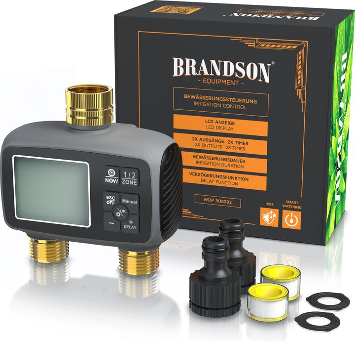 Actual product image Brandson Bewässerungstimer 2-Zonen (Irrigation computer)