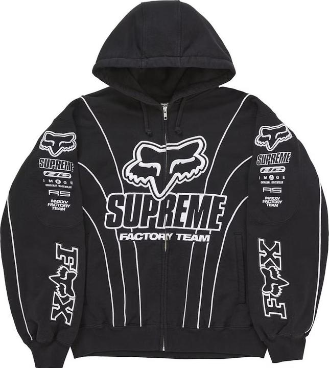 Image du produit Supreme Fox Racing Zip Up Hooded Sweatshirt Black (M)