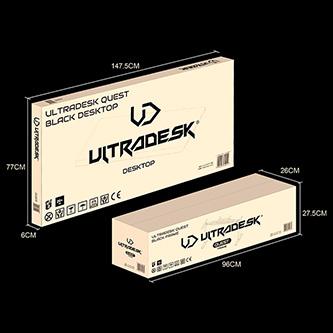 Actual product image Ultradesk Gaming-Tisch QUEST, 140x70cm, 72-120cm, schwarz-weiss