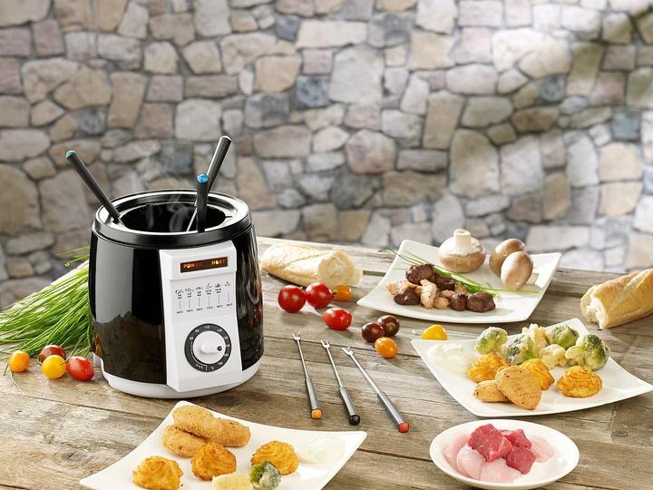 Produktbild Rosenstein & Söhne 2er-Set kompakte Tisch-Fritteusen mit Fondue-Set