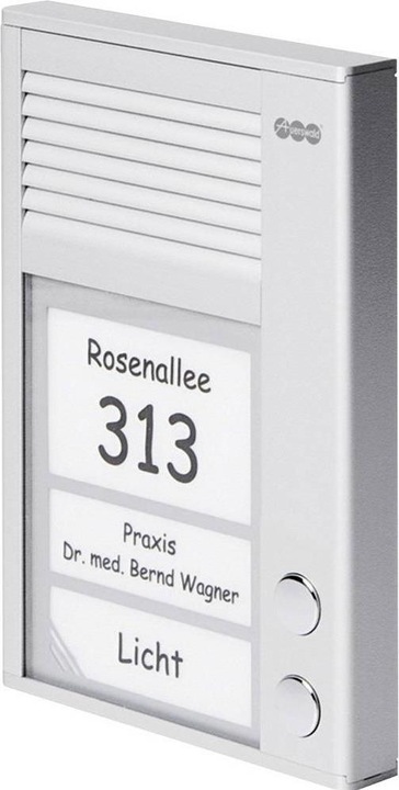 Produktbild Auerswald TFS-Dialog 202 fuer a/b-Nebenstellenanschluss / 2 Klingeltaster / Slim-Line-Gehaeuse / Aluminiump... (Kabelgebunden)