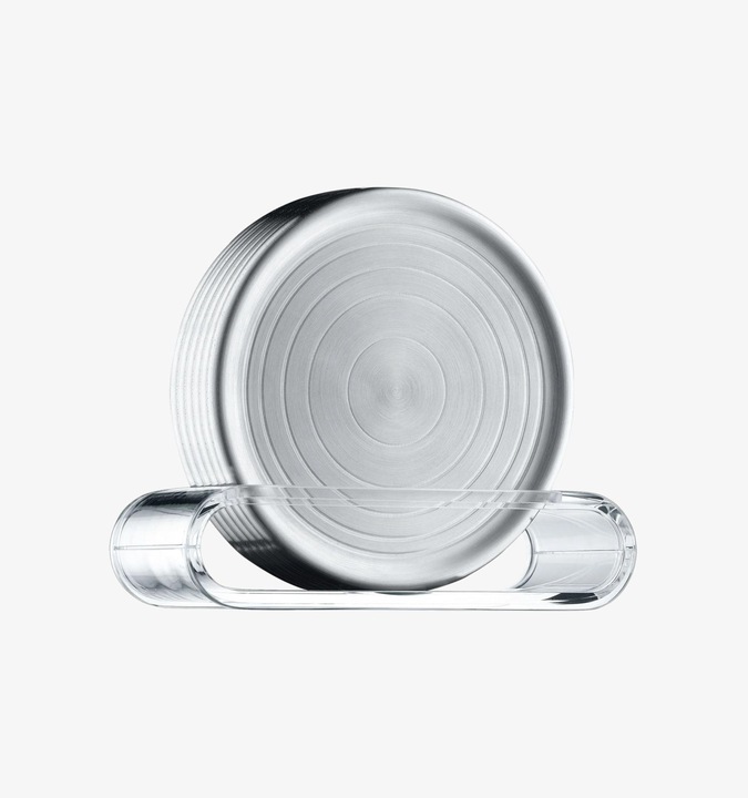 Productafbeelding WMF Glasplaat Glazen Onderzetters Onderzetters Set 6st LoftBar Roestvrij Staal Frosted (6 x, Glazen onderzetter)
