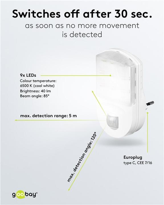 Productafbeelding Goobay 96500 Bewegingsmelder Infraroodsensor Bedraad