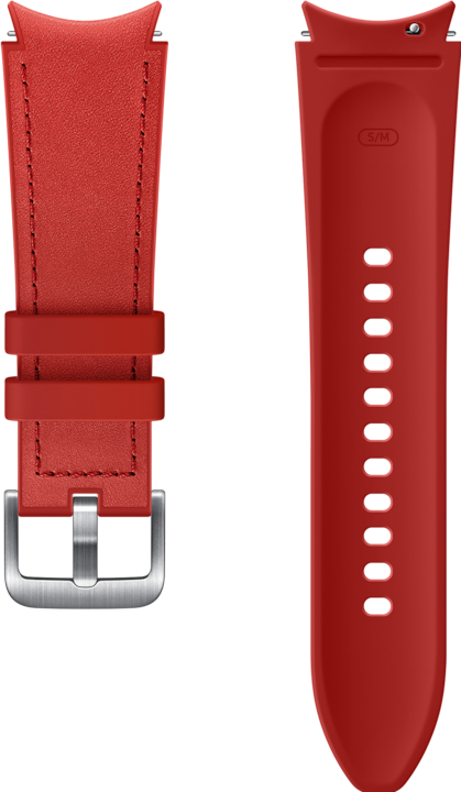 Samsung Hybrid Leather Band 20mm M/L Red (20 mm, Leather, Galaxy Watch, Galaxy Watch 4)