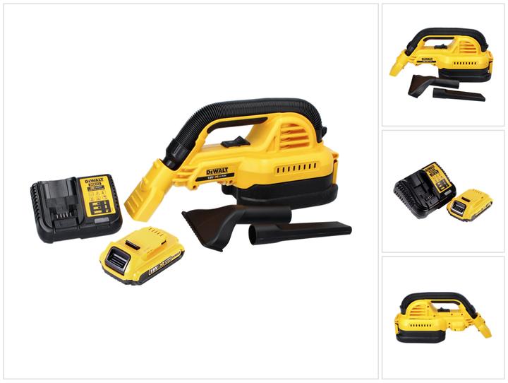 DeWalt DCV 517 D1 Aspirateur à main sans fil 18 V 1,9 L + 1x batterie 2,0 Ah + chargeur