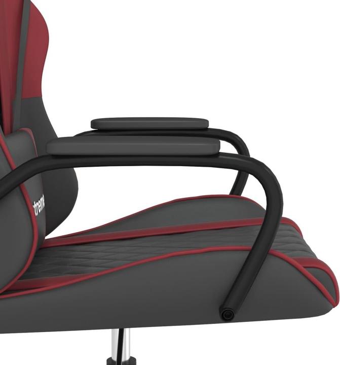 Image du produit vidaXL Gaming-Stuhl Schwarz und Weinrot Kunstleder,Farbe: Schwarz