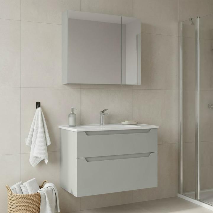 Produktbild Homitis Messina 85 v2 Bathroom Cabinet With Sink & Mirror Set (2 Pieces)