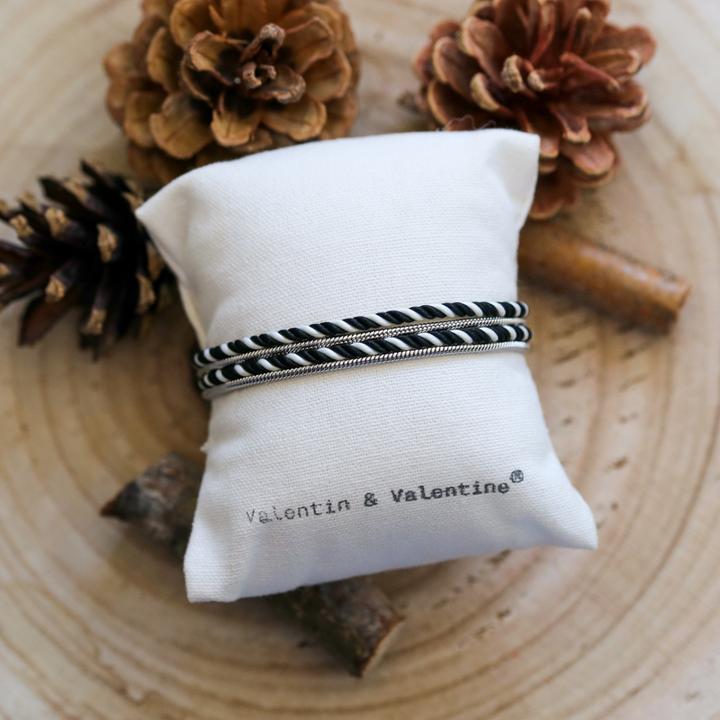 Immagine prodotto Val&Val Bracciale da uomo bianco e nero (Acciaio inossidabile)