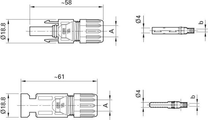Actual product image Stäubli connector (Solar connector)