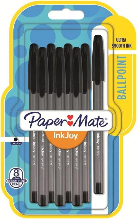 Produktbild Paper Mate Kugelschreiber InkJoy 100 Kappe M (Schwarz, 8 x)